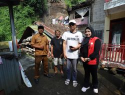 Nina Fitriana Sutadi Tinjau Lokasi Terdampak Longsor di Cikendi Kecamatan Cidadap